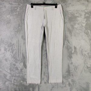 Linksoul Pants Men 36 Gray Chino Straight  Flat Front Stretch Golf Solid 36x31